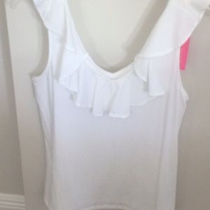 White ruffle top